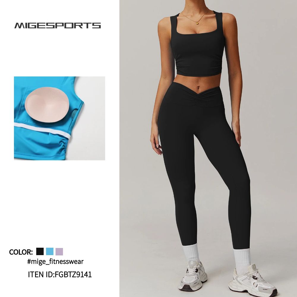 Conjunto De Yoga De Piezas Para Mujer Camiseta Sin Mangas Y Leggings