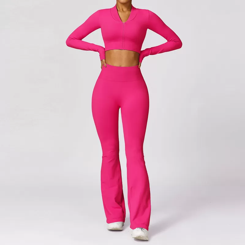 Conjunto de yoga sin costuras de 3 piezas: sujetador deportivo, chaqueta y mallas FGBTZ7502