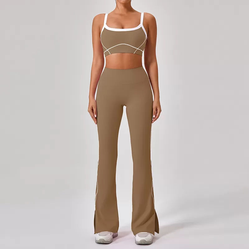 Conjunto de yoga de 3 piezas para mujer: sujetador deportivo, pantalones cortos y mallas FGBYW512+KW305