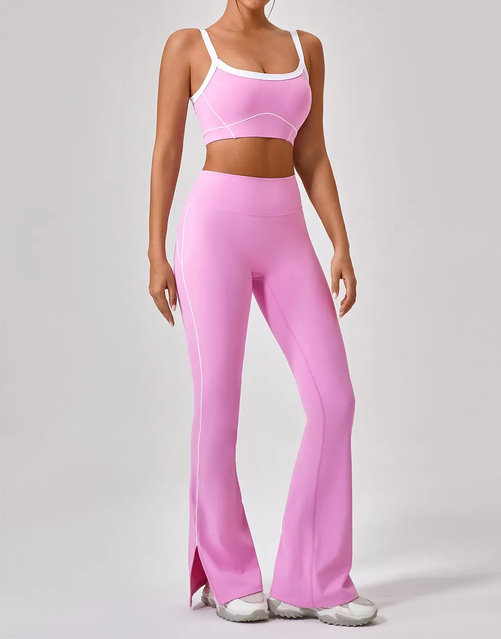 Conjunto de yoga de 3 piezas para mujer: sujetador deportivo, pantalones cortos y mallas FGBYW512+KW305