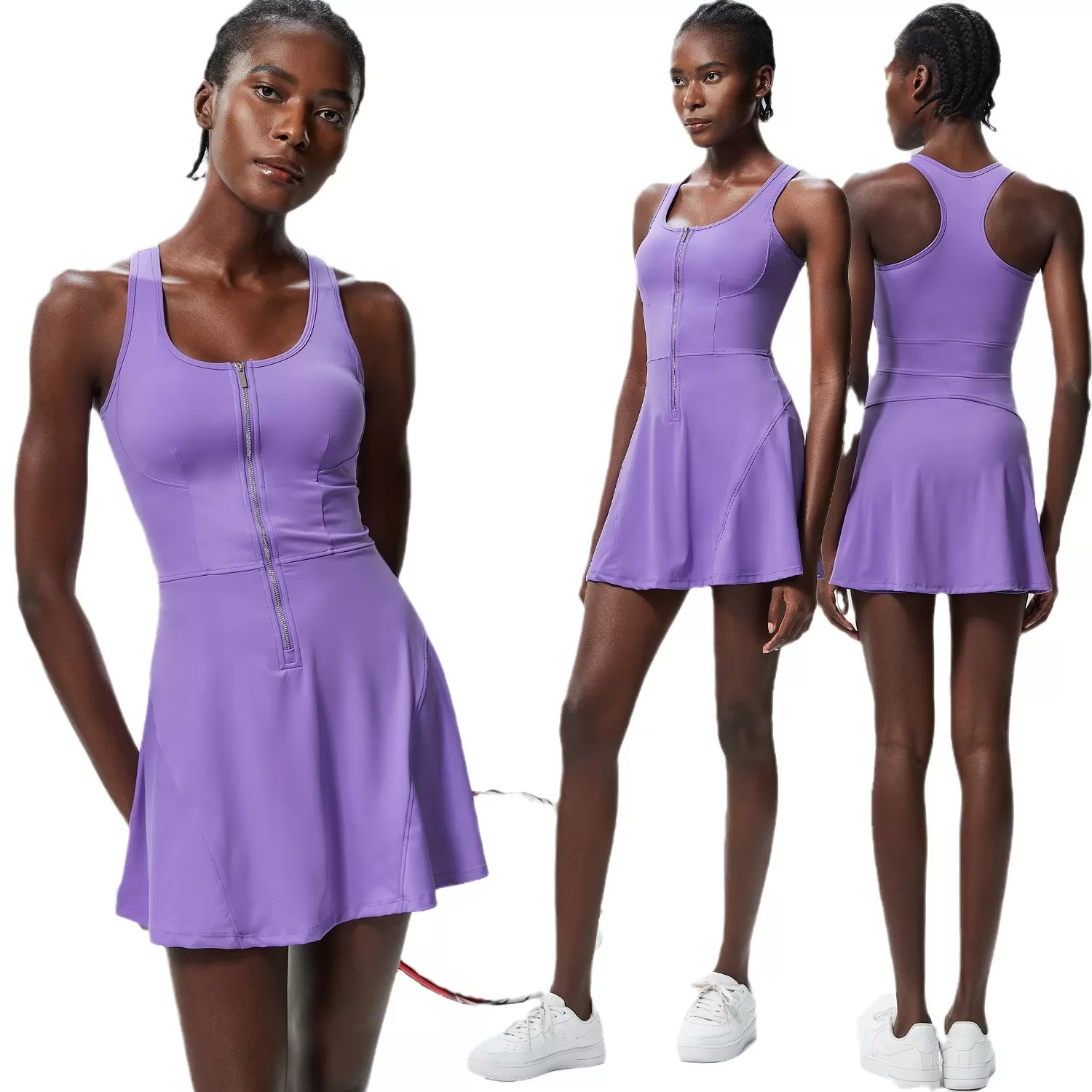 Conjunto de vestido corto de yoga para mujer FGBLT482