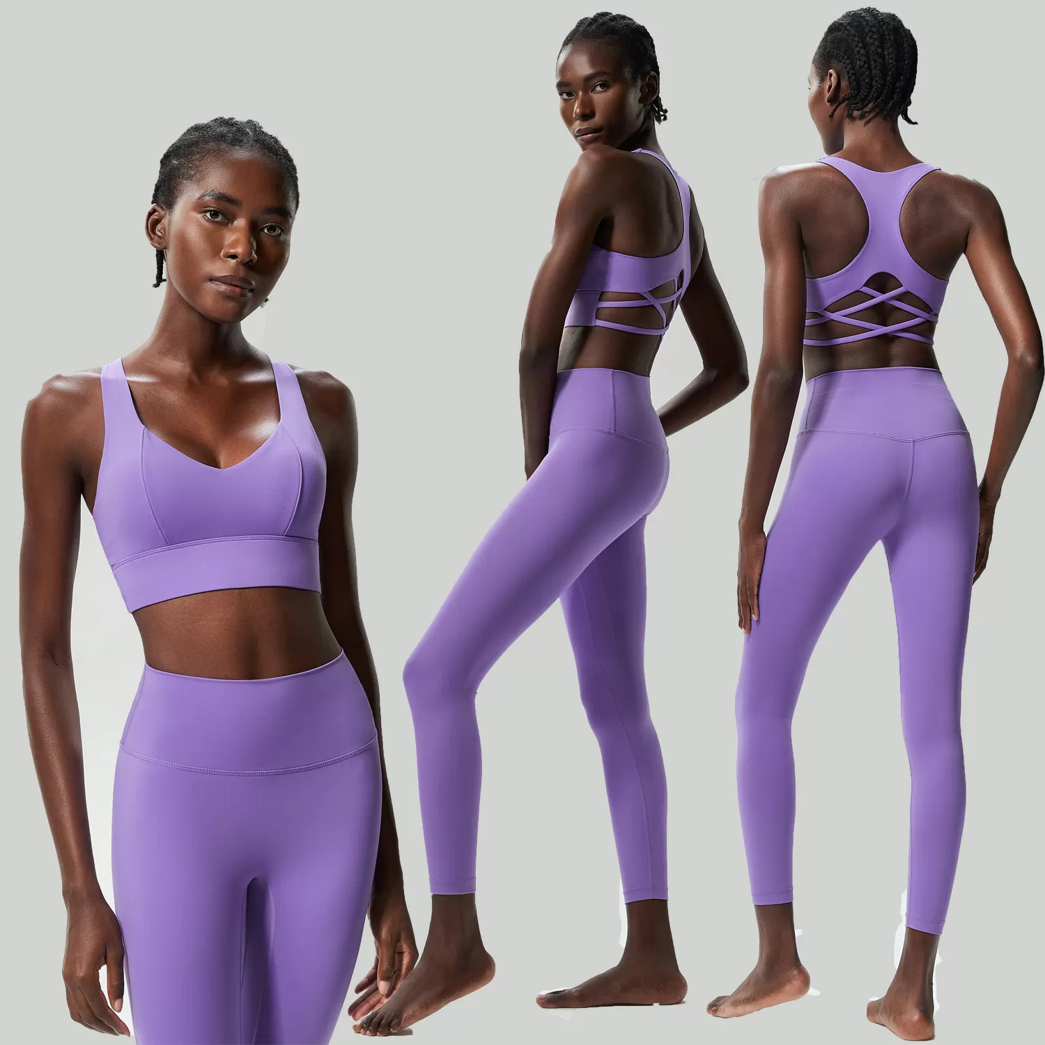 Conjunto de yoga de 2 piezas para mujer: sujetador y pantalón FGBYB429+C350