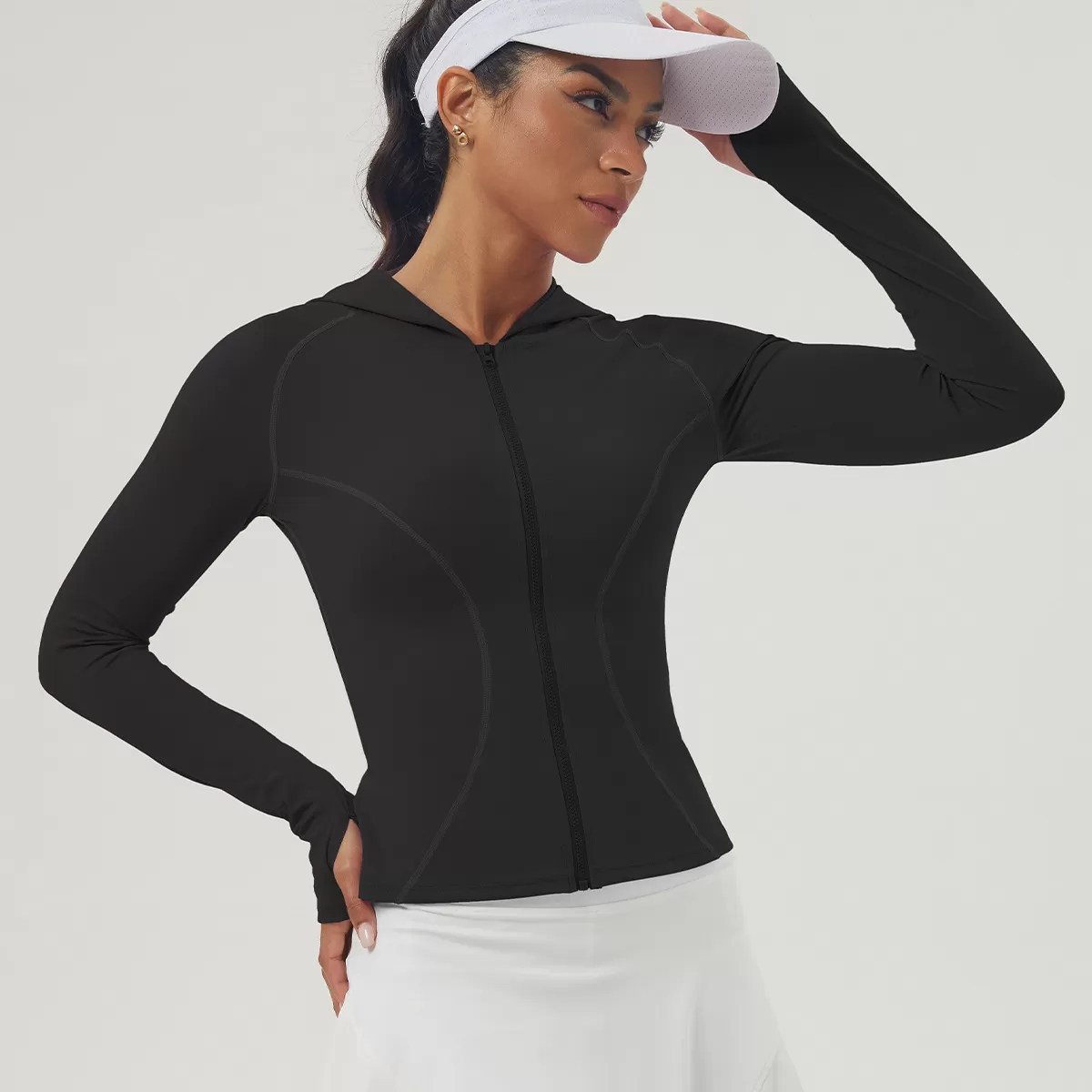 Chaqueta con capucha para yoga para mujer FGB2443