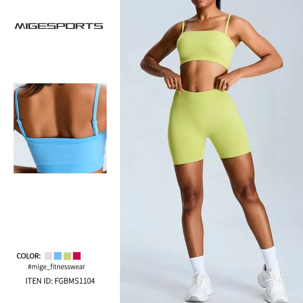 Conjunto de yoga de 2 piezas para mujer: sujetador, top y pantalón FGBMS1104