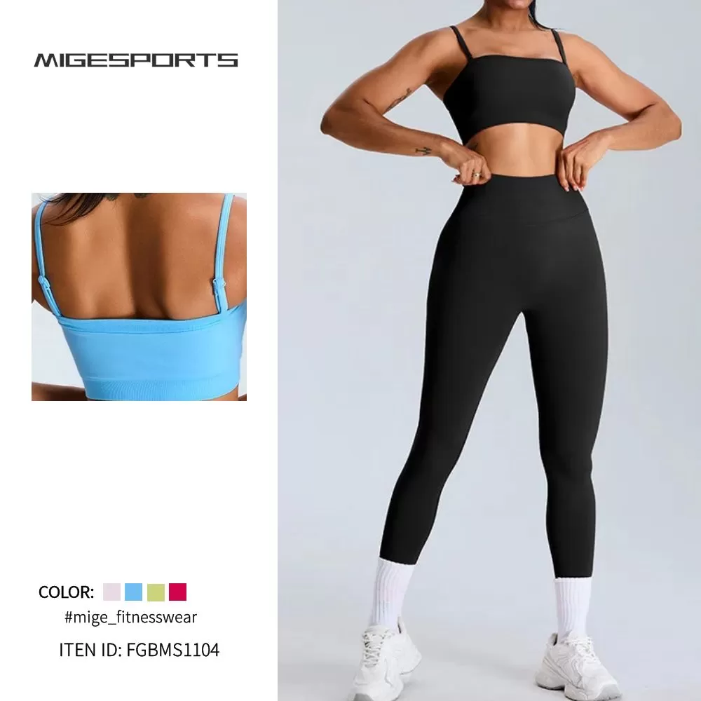 Conjunto de yoga de 2 piezas para mujer: sujetador y mallas FGBMS1104