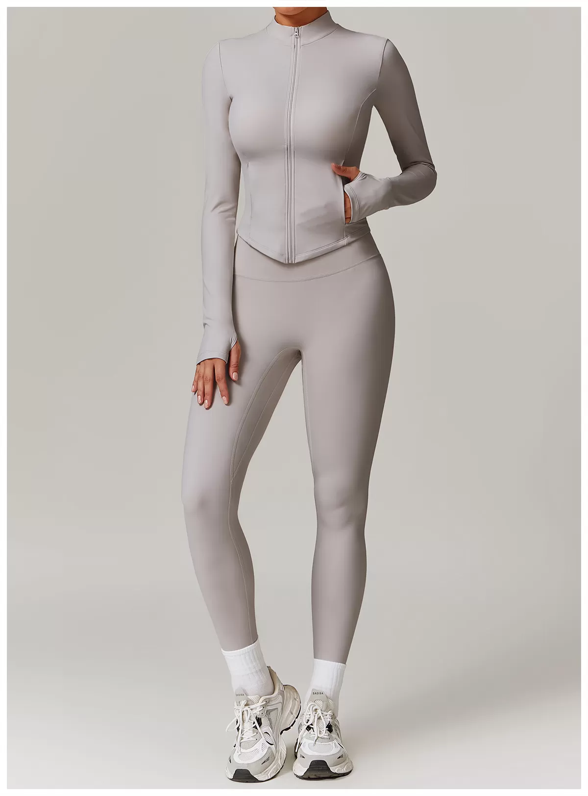 Conjunto de yoga de 2 piezas para mujer: chaqueta, top y pantalón FGBTZ8924