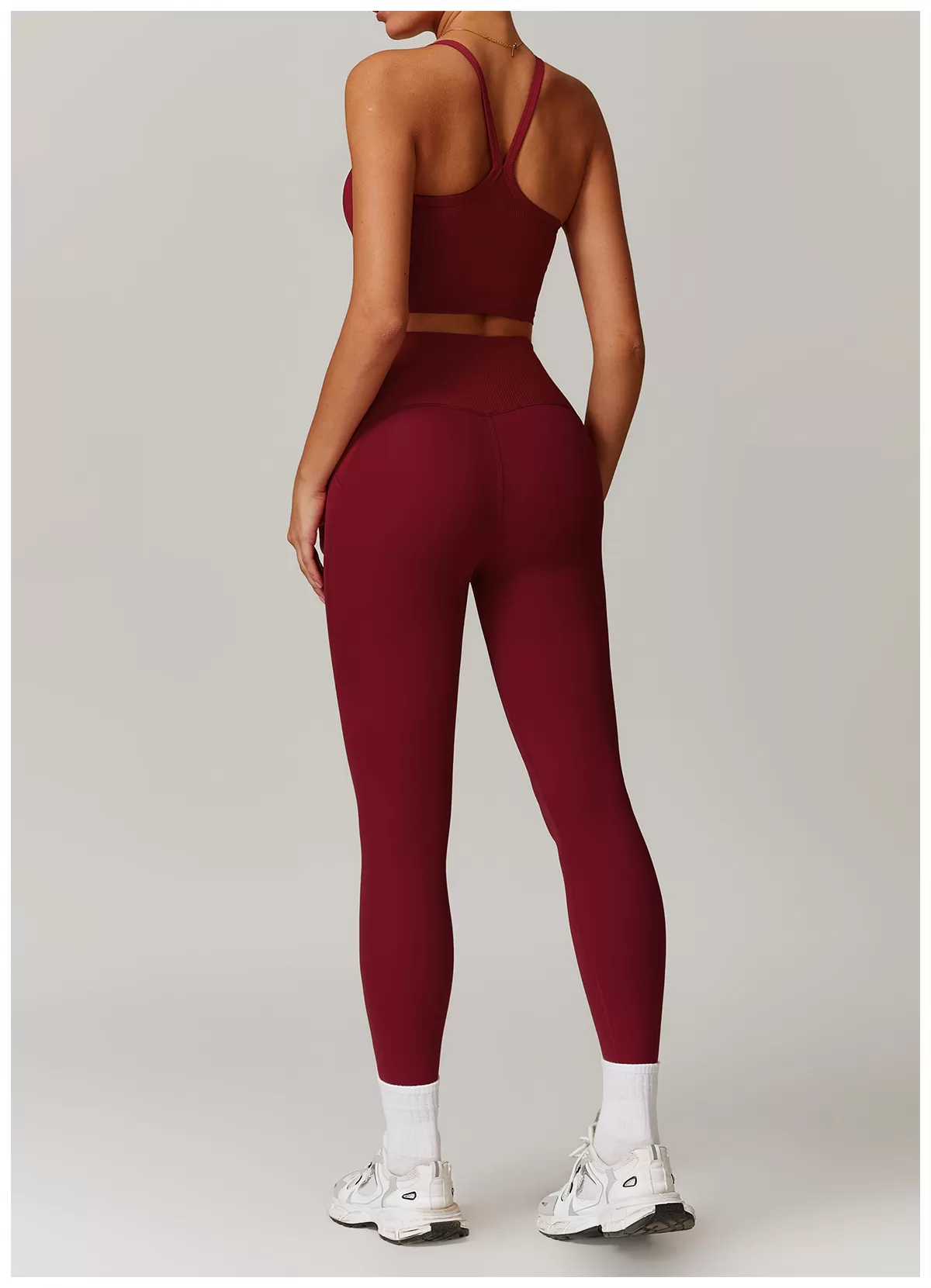 Conjunto de yoga de 2 piezas para mujer: camiseta sin mangas y mallas FGBTZ8889