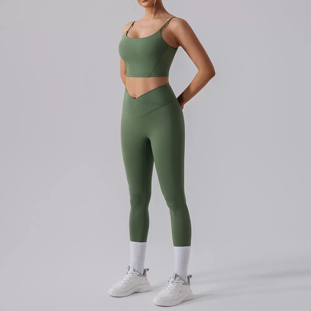 Conjunto de yoga de 2 piezas para mujer: sujetador y mallas FGBYW528+KW409