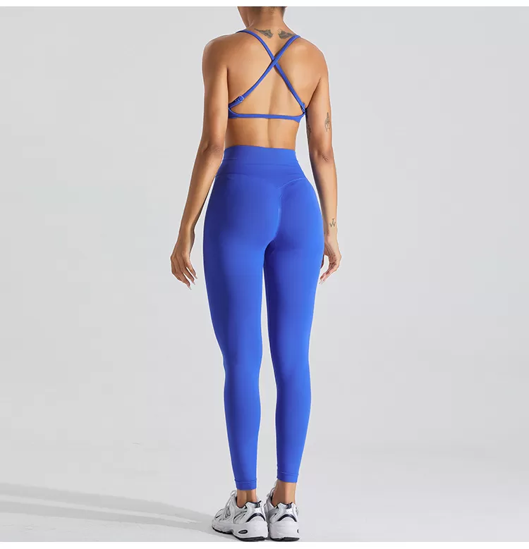 Conjunto de yoga de 2 piezas sin costuras para mujer: sujetador deportivo y mallas FGBMS0168Y