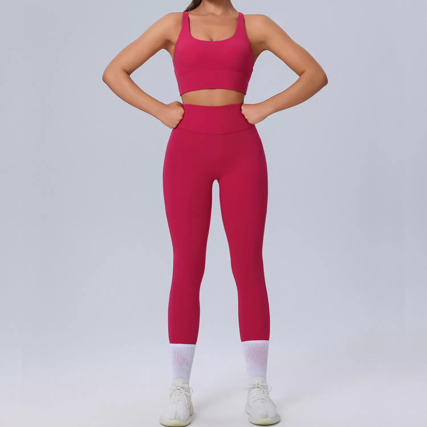 Conjunto de yoga de 2 piezas para mujer: sujetador y mallas FGBF219-220