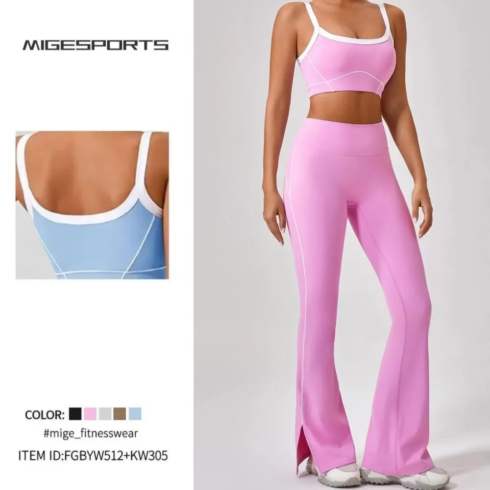 Conjunto de yoga de 3 piezas para mujer: sujetador deportivo, pantalones cortos y mallas FGBYW512+KW305