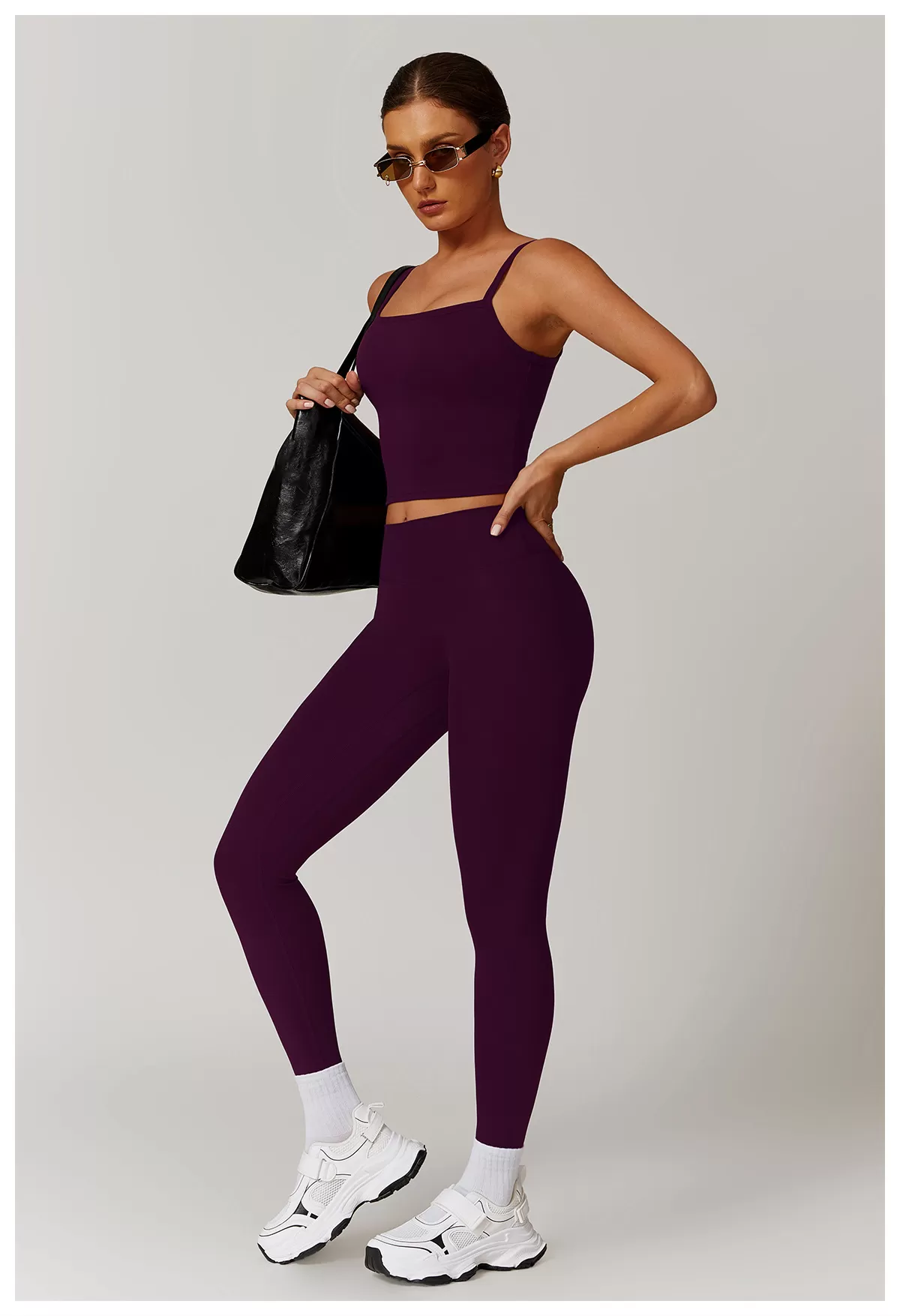 Conjunto de yoga de 2 piezas para mujer: camiseta sin mangas y mallas FGBDBX9000