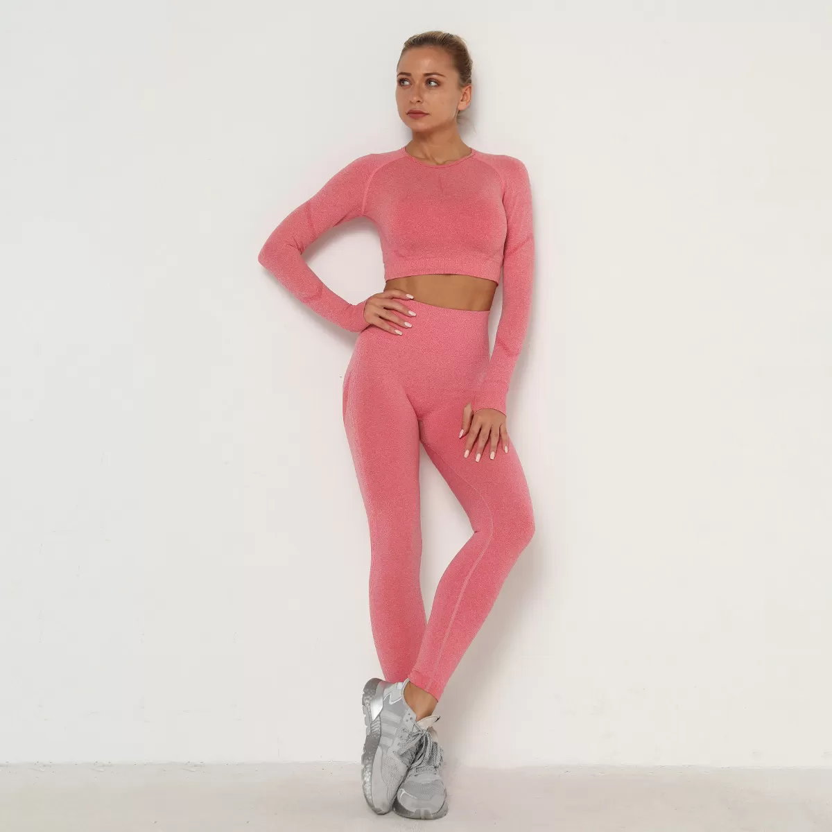 Conjunto de yoga de 2 piezas para mujer: top y leggings FGB6205