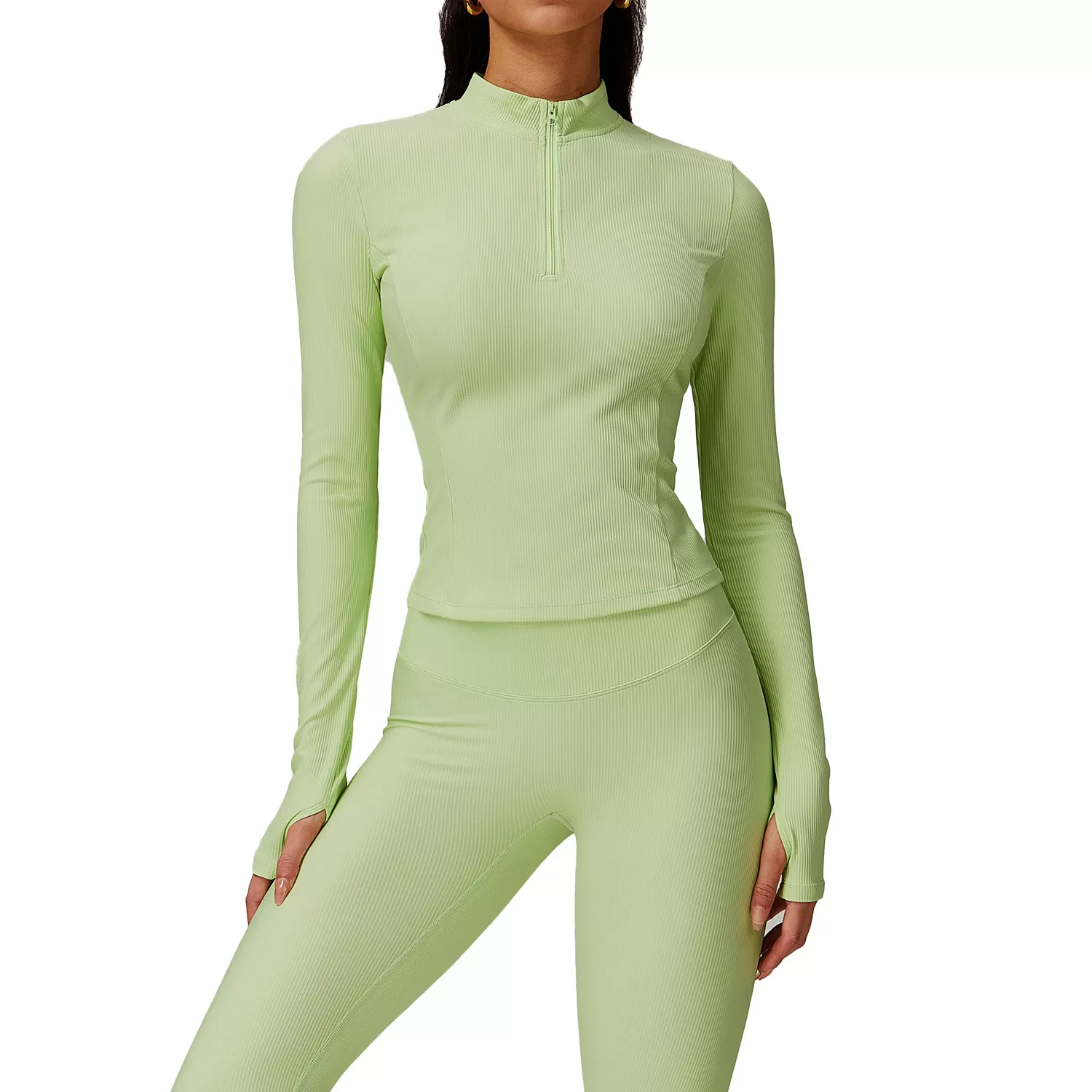 Top de yoga de manga larga para mujer FGBDCX9018-1