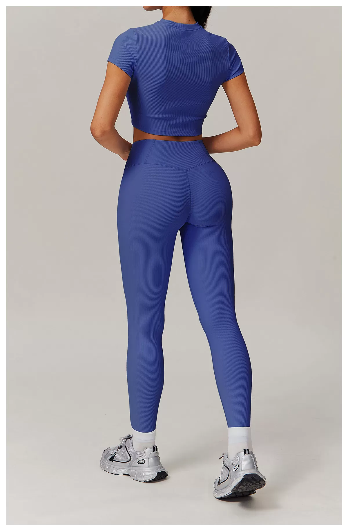 Conjunto de yoga de 2 piezas para mujer: top de manga corta y leggings FGBTZ9018