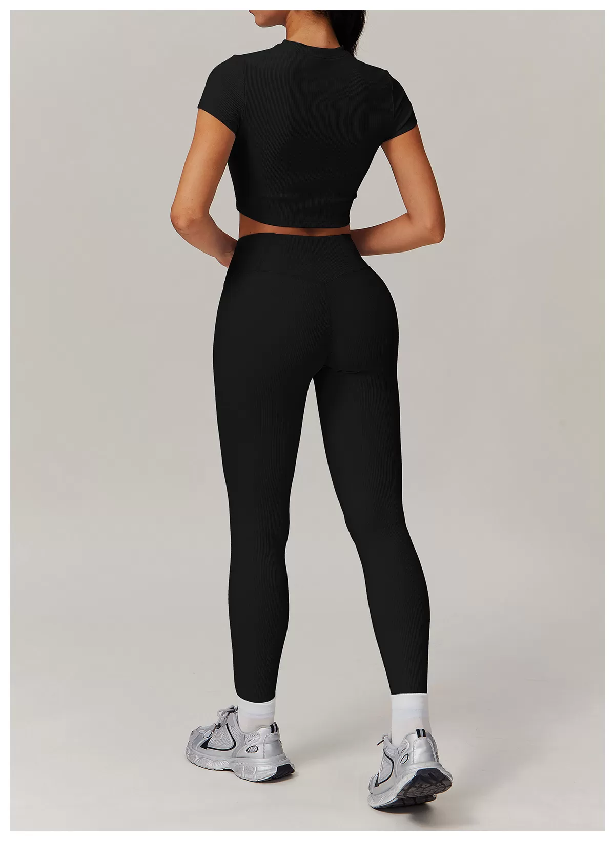 Conjunto de yoga de 2 piezas para mujer: top de manga corta y leggings FGBTZ9018