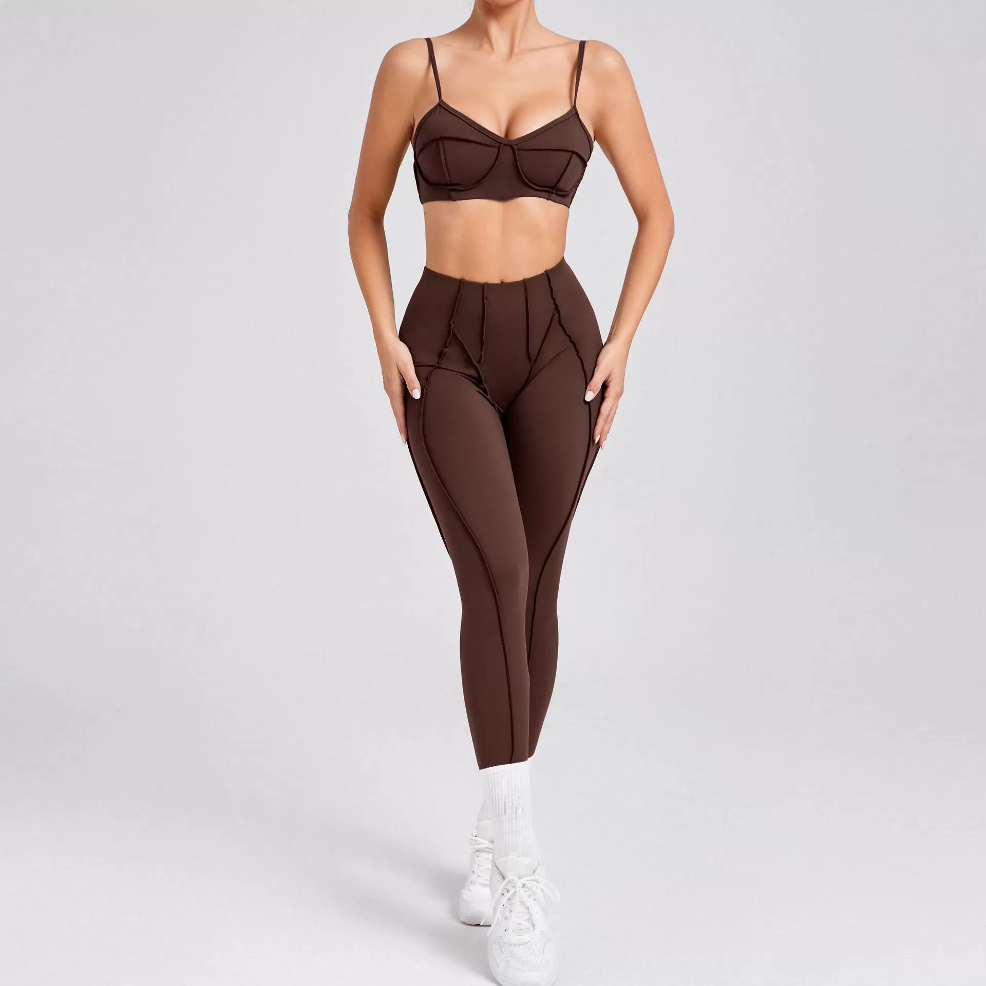 Conjunto de yoga de 2 piezas para mujer: sujetador y leggings FGB86040+87652