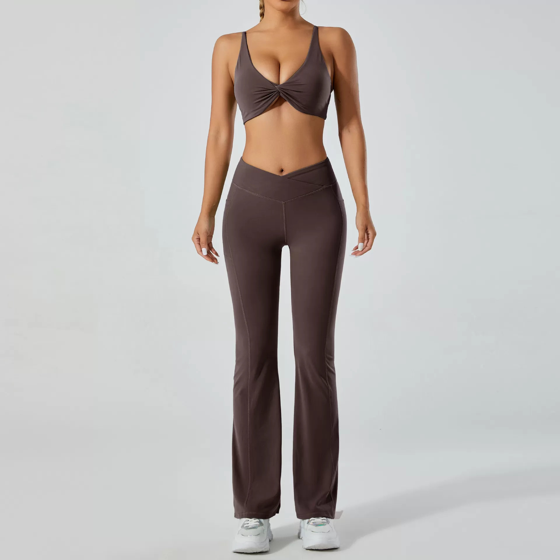 Conjunto de yoga de 2 piezas para mujer: sujetador y pantalón corto FGB6002