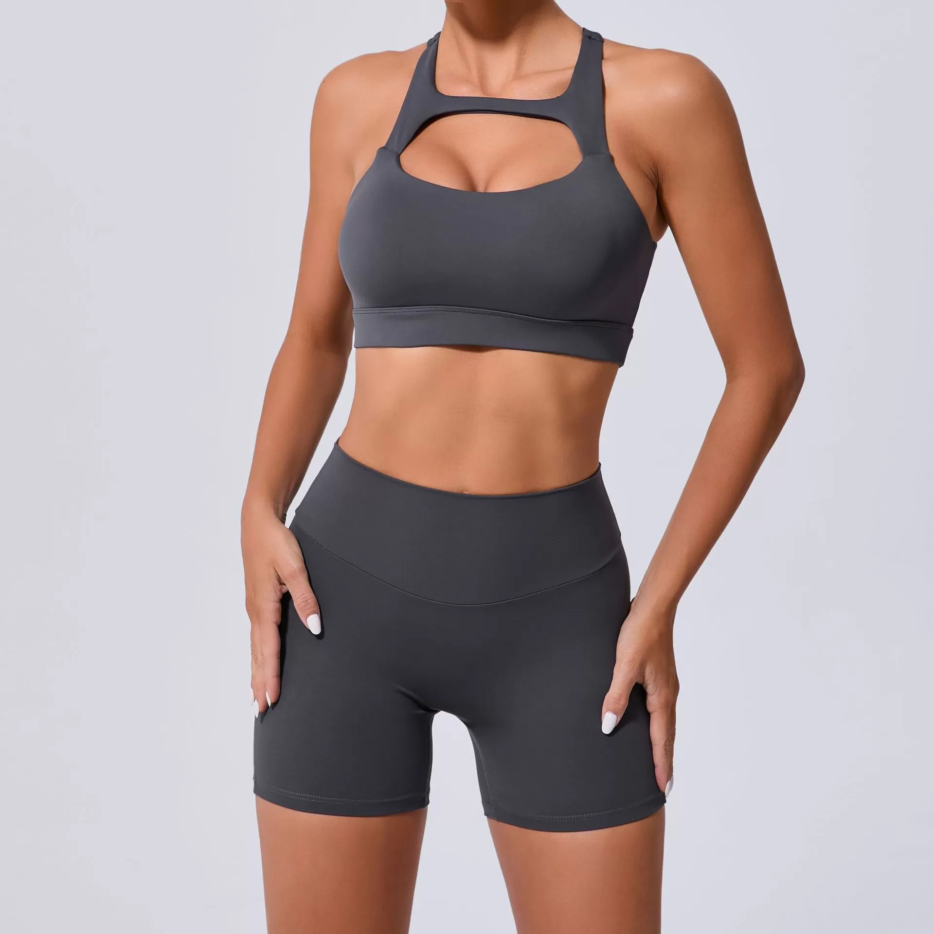 Conjunto de yoga de 2 piezas para mujer: sujetador y pantalones cortos FGB59520+8019