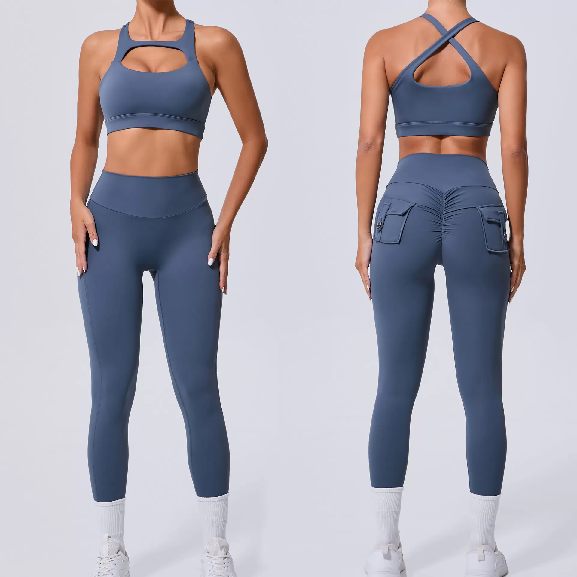 Conjunto de yoga de 2 piezas para mujer: sujetador y leggings FGB59520+8020