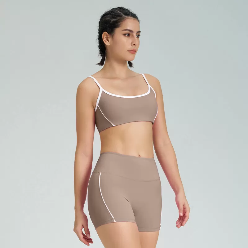 Conjunto de yoga de 2 piezas para mujer: sujetador y pantalones cortos FGBB4014+K4541