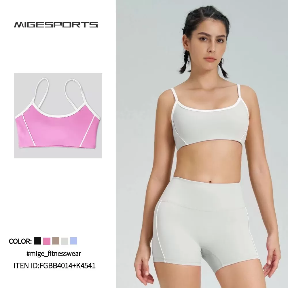 Conjunto de yoga de 2 piezas para mujer: sujetador y pantalones cortos FGBB4014+K4541