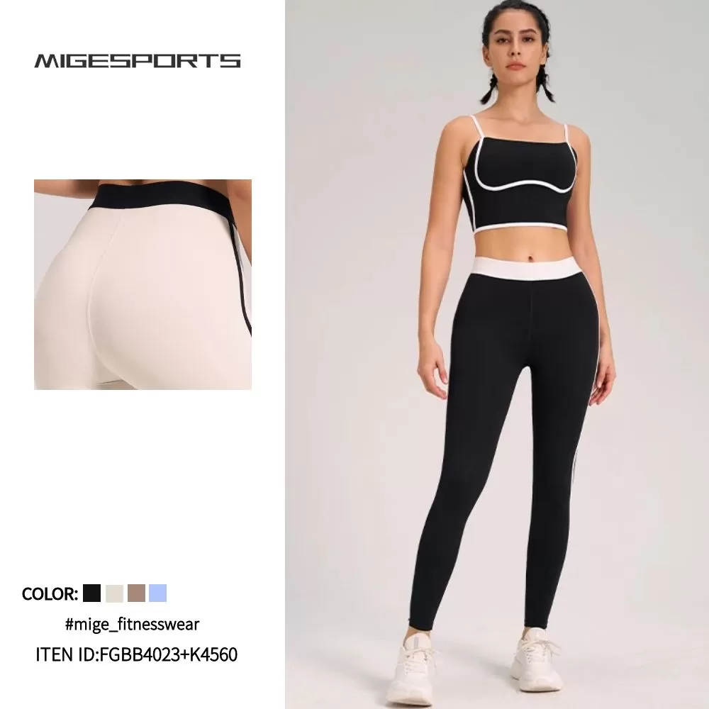 Conjunto de yoga de 2 piezas para mujer: sujetador, chaleco y pantalones: FGBB4023+K4560