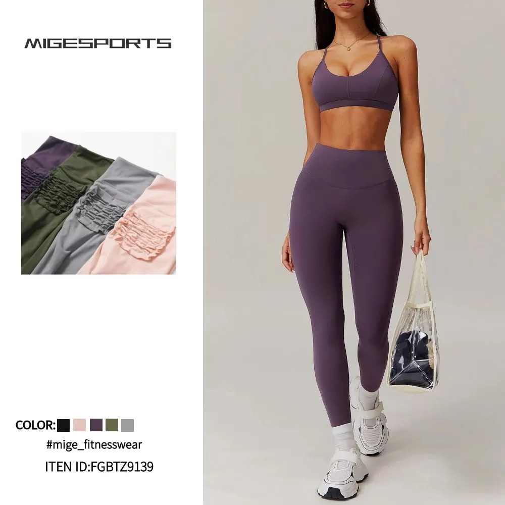 Conjunto de yoga de 2 piezas para mujer: sujetador y leggings FGBTZ9139