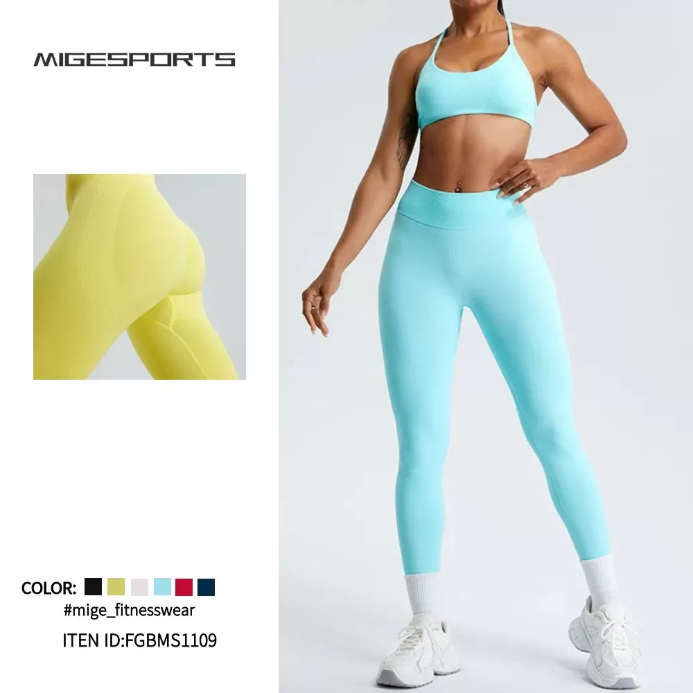 Conjunto de yoga de 2 piezas para mujer: sujetador y leggings FGBMS1109