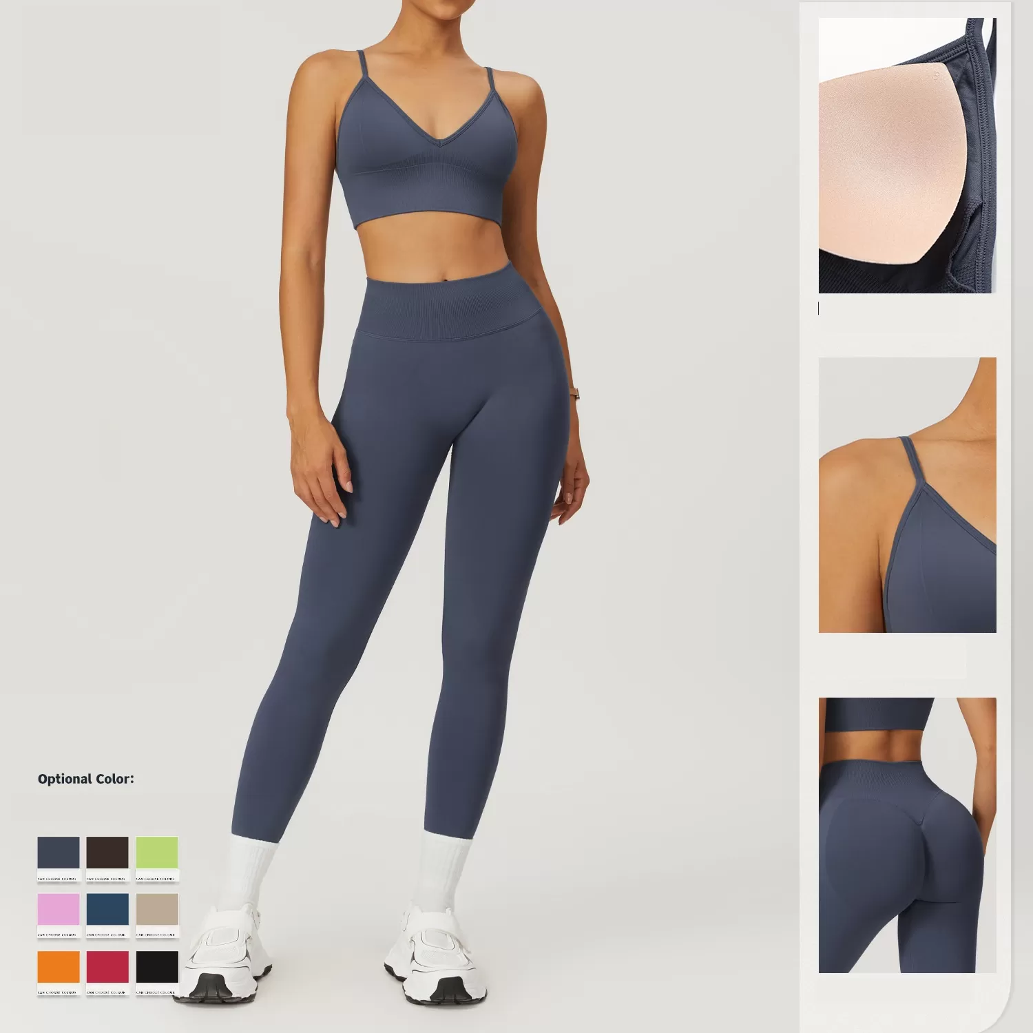 Conjunto de yoga de 2 piezas para mujer: sujetador, top y leggings FGBTZ7655