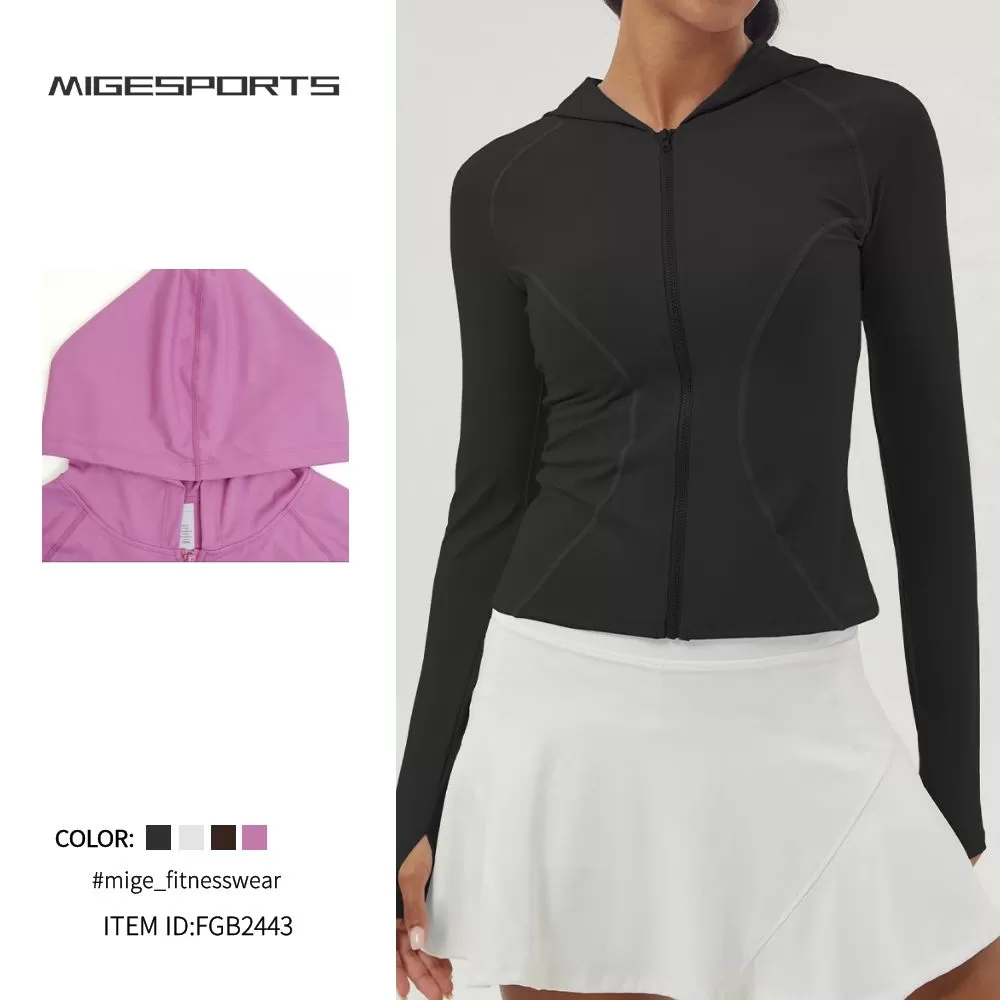 Chaqueta con capucha para yoga para mujer FGB2443