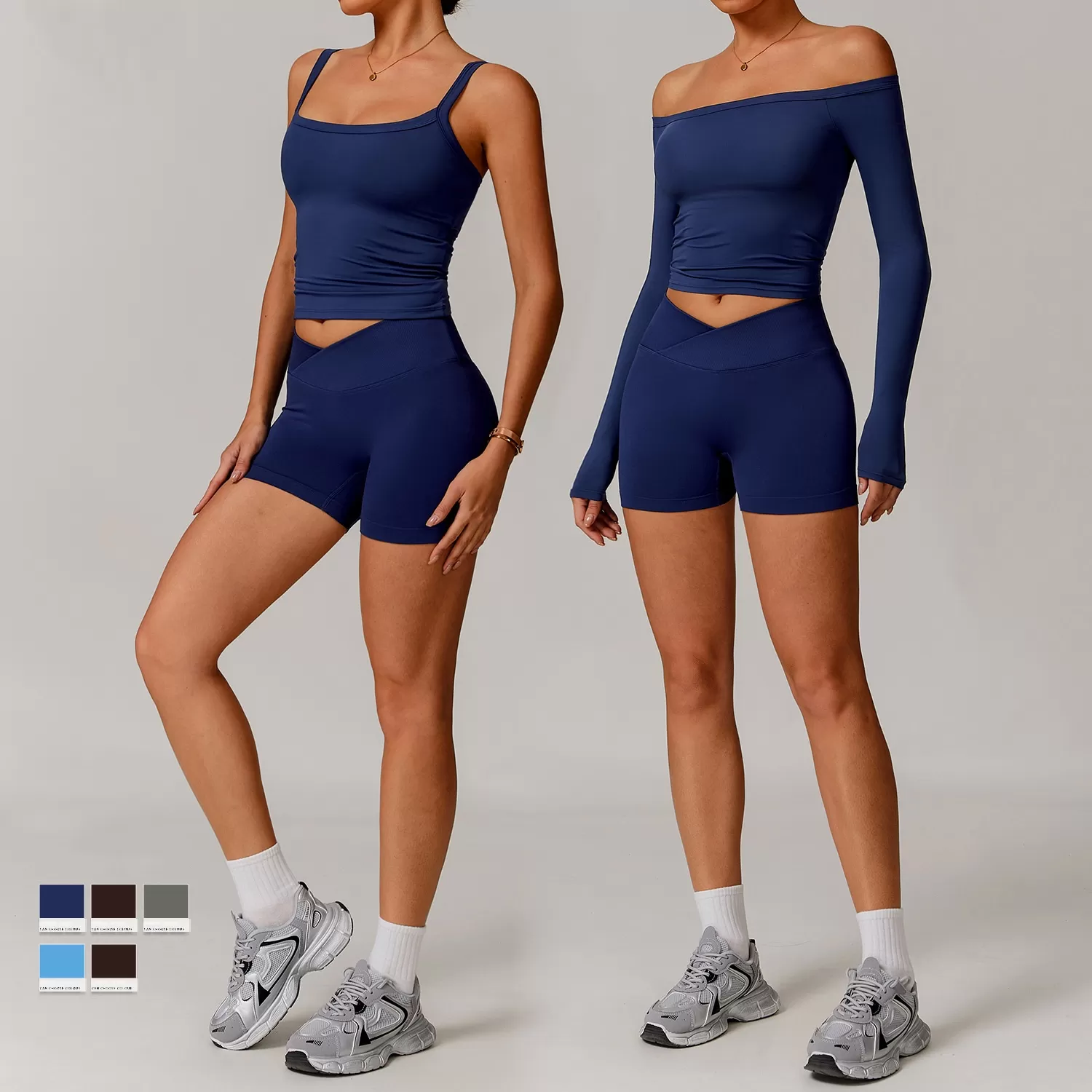 Conjuntos de 4 piezas de ropa deportiva para mujer para entrenamiento de yoga FGBTZ5036