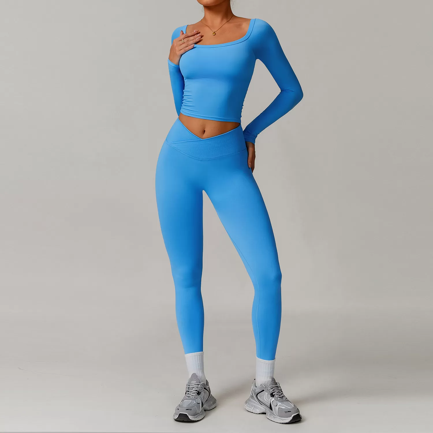 Conjuntos de 4 piezas de ropa deportiva para mujer para entrenamiento de yoga FGBTZ5036